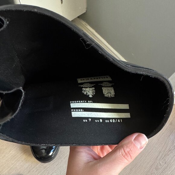 Gloss Black Hunter Rain Boots - Size US 9 - Picture 6 of 8